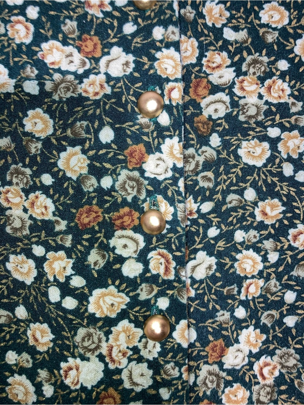 Caroline DeWitt Dark Green Floral Button-Front Midi Dress - Picture 7 of 7